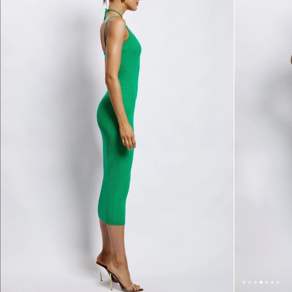 Meshki leslie green ribbed midi dress - Picture 4 of 7